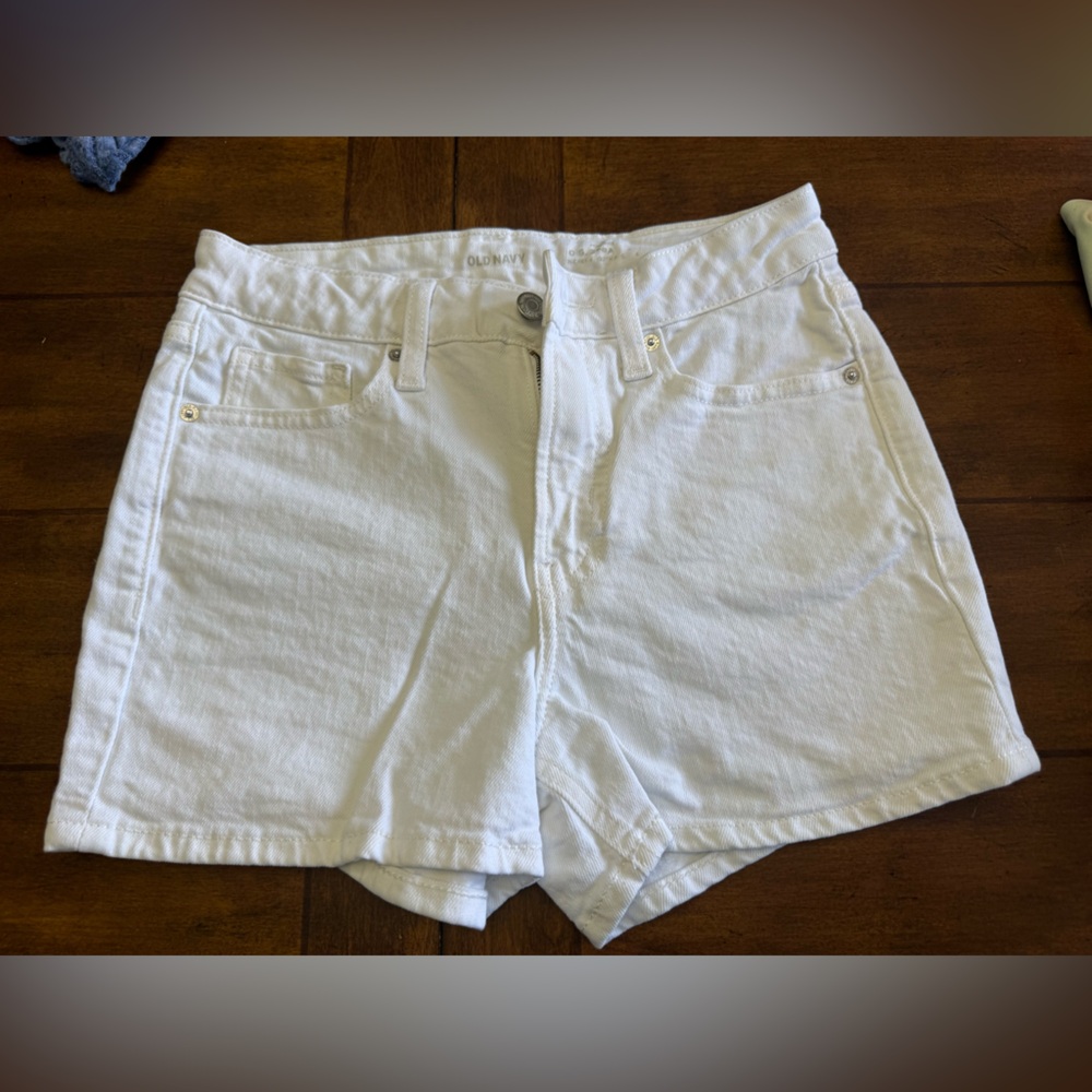 Old Navy White Denim Casual High-Waist Jean Shorts size 0